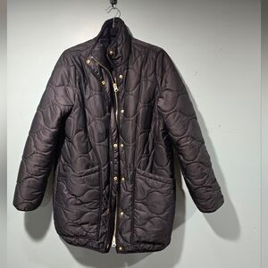 Quince Featherless Quilted Long Puffer Jacket Size M Black Minimalist Apres Ski